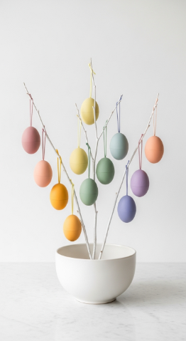 22 Cutest Easter Home Decor Easter Tree Statement Piece 21 Neon-Free Pastel Rainbow Easter Tree