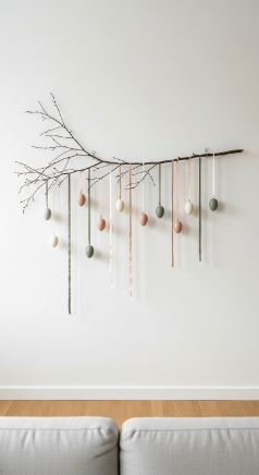 22 Cutest Easter Home Decor Easter Tree Statement Piece 22 Hanging Wall-Mounted Easter Branch