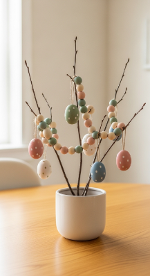22 Cutest Easter Home Decor Easter Tree Statement Piece 4 Dried Eucalyptus and Pampas Branch Tree
