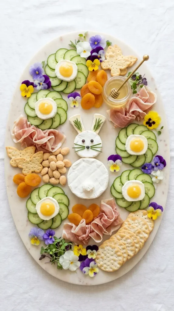 20 Cutest Easter Home Decor Bunny Charcuterie Board 4 Elegant Goat Cheese Flower and Bunny Board