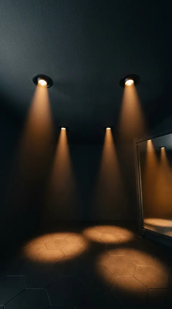 20 Luxury Home Gym Ideas - Dark Boutique Fitness Studio 4 Install Warm Amber Recessed Ceiling Lighting Only