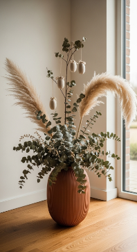 22 Cutest Easter Home Decor Easter Tree Statement Piece 5 Tabletop Easter Tree With Wooden Bead Garland