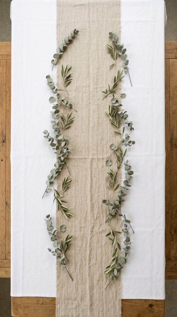 18 DIY Spring Party Decor Ideas - Elevated Mimosa Bar Setup 6 Create a Linen Table Runner Layered With Organic Textures