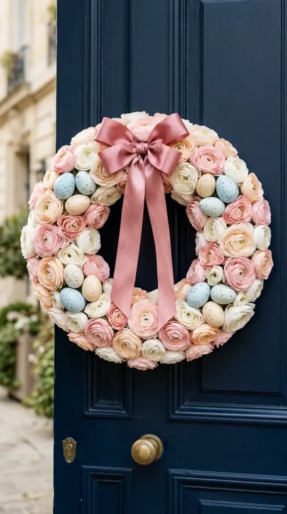 22 Cutest Easter Home Decor Speckled Egg Front Door Wreath 6 Speckled Egg Laurel Crown Wreath