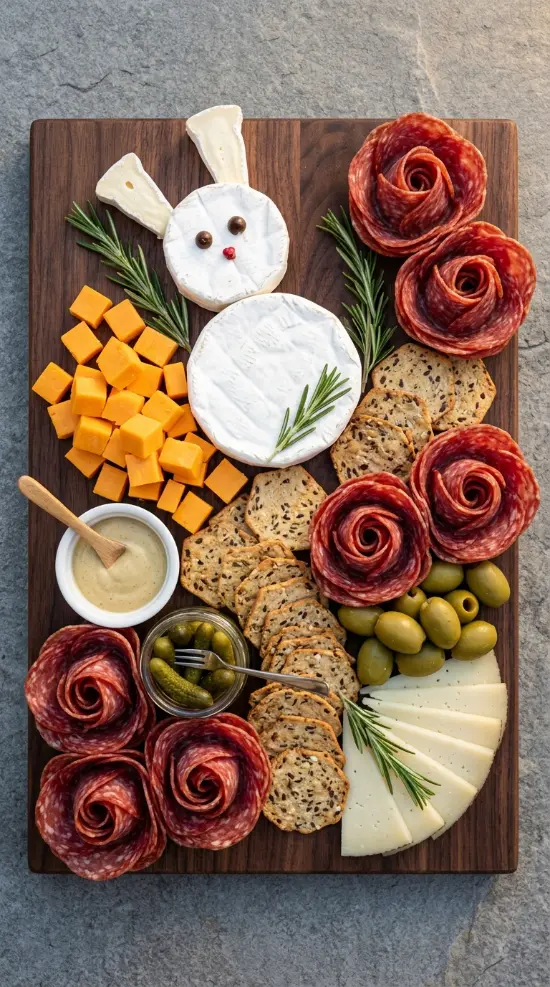 20 Cutest Easter Home Decor Bunny Charcuterie Board 7 Salami Rose Garden Bunny Board