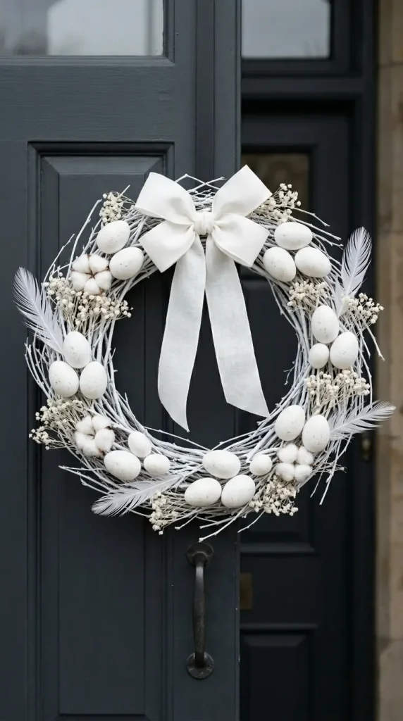 22 Cutest Easter Home Decor Speckled Egg Front Door Wreath 7 Speckled Egg and Hydrangea Wreath