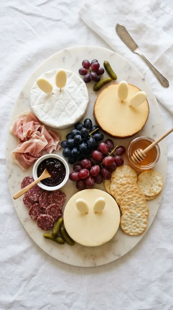 20 Cutest Easter Home Decor Bunny Charcuterie Board 9 Cheese Bunny Ears Board