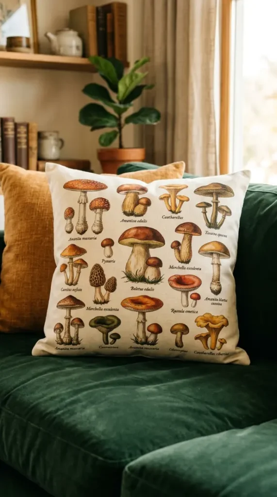 20 Funky Throw Pillows Ideas That Actually Make a Statement 1 1. Vintage Botanical Illustration Print Pillow