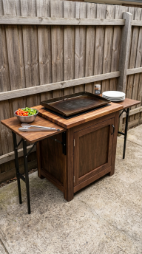 18 Easy Outdoor Kitchen DIY Ideas Blackstone Griddle Station 10 10. Blackstone Station With Folding Side Tables