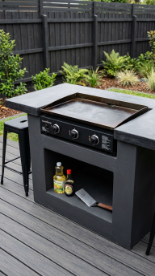 18 Easy Outdoor Kitchen DIY Ideas Cinder Block Grill Station 10 10. Cinder Block Grill Station With Blackstone Griddle Insert