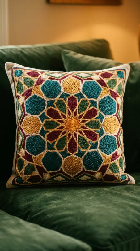 20 Funky Throw Pillows Ideas That Actually Make a Statement 10 10. Moroccan Embroidered Cushion Cover