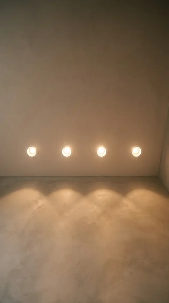 18 Warm Neutral Home Gym Studio Spare Bedroom Conversion 10 10. Warm Amber Recessed Lighting With Dimmer for Mood Control