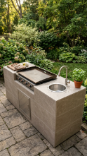 18 Easy Outdoor Kitchen DIY Ideas Blackstone Griddle Station 11 11. Blackstone Station With Integrated Prep Sink
