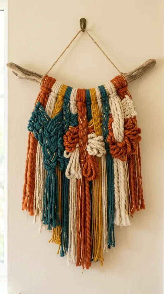 20 Funky Home Decor DIY Easy Ideas For Creative Homes 12 12. Make a Woven Yarn Wall Hanging on a Driftwood Branch