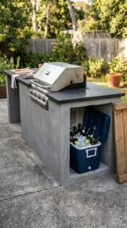 18 Easy Outdoor Kitchen DIY Ideas Cinder Block Grill Station 13 13. Cinder Block Grill Station With Integrated Cooler Niche