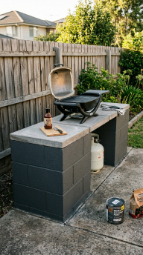 18 Easy Outdoor Kitchen DIY Ideas Cinder Block Grill Station 14 14. Budget Cinder Block Grill Station Under $200