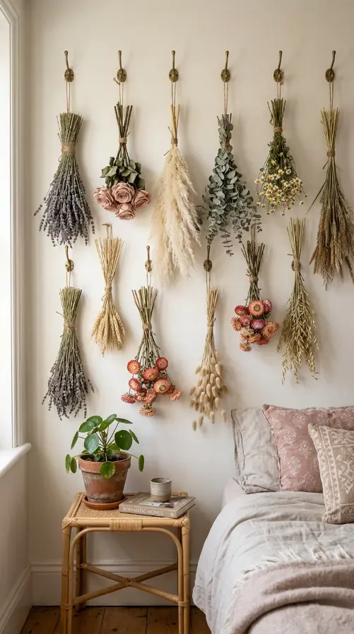 28 Wall Decor Ideas That Transform Every Blank Surface 16 16. Dried Flower Wall Installation
