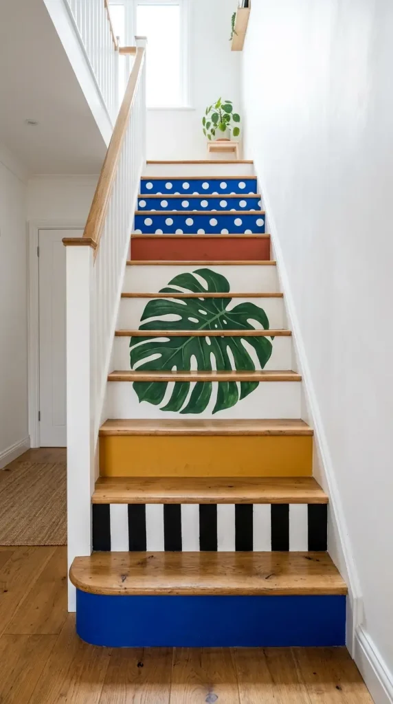20 Funky Home Decor DIY Easy Ideas For Creative Homes 16 16. Paint a Mural Directly on a Staircase Riser