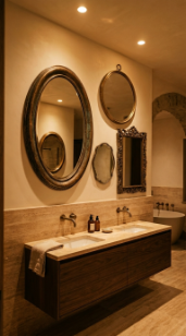 18 Incredible Luxury Bathroom Ideas Travertine Spa Style 16 16. Travertine Spa Bathroom With Antique Bronze Mirror Collection