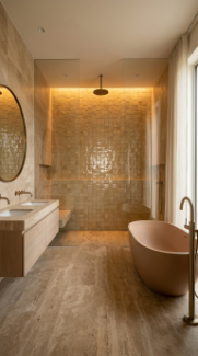 18 Incredible Luxury Bathroom Ideas Travertine Spa Style 17 17. Travertine Spa Bathroom With Moroccan Zellige Accent