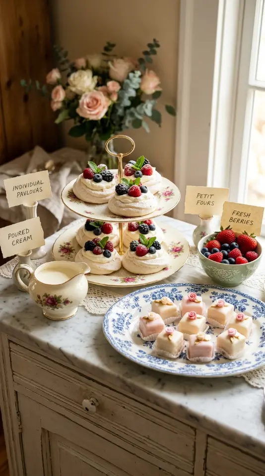 22 Mother's Day Brunch Decorations With Vintage China 17 17. Vintage China Dessert Display Station