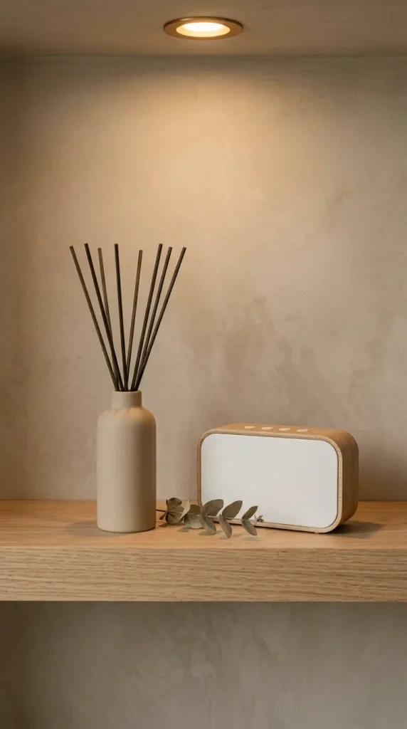 18 Warm Neutral Home Gym Studio Spare Bedroom Conversion 18 18. Warm Neutral Home Gym Scent and Sound Details