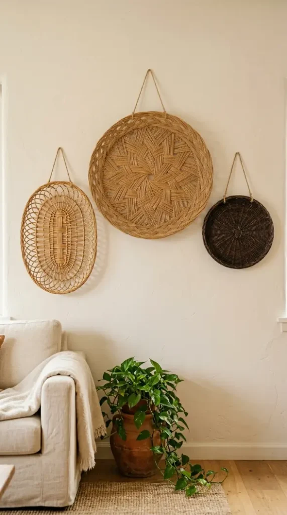 28 Wall Decor Ideas That Transform Every Blank Surface 19 19. Rattan or Woven Wall Panels
