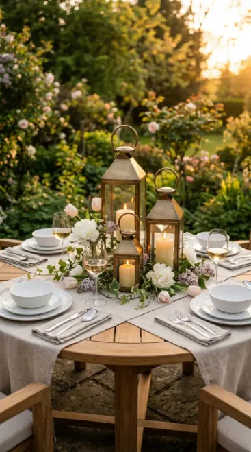 20 Spring Lantern Decor Ideas for Home and Garden 20 20. Lantern-Lit Outdoor Dining Table Full Styling for Spring Entertaining