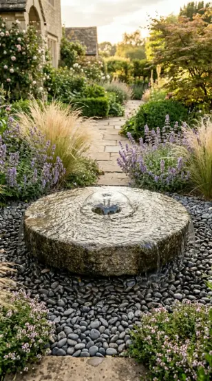 26 Front Yard Landscaping Ideas Luxury Water Feature Style 23 23. Granite Millstone Water Feature