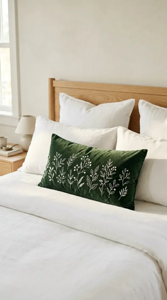 20 Decorative Pillow Ideas That Instantly Elevate Any Room 3 3. A Statement Lumbar Pillow as the Solo Bedroom Accent