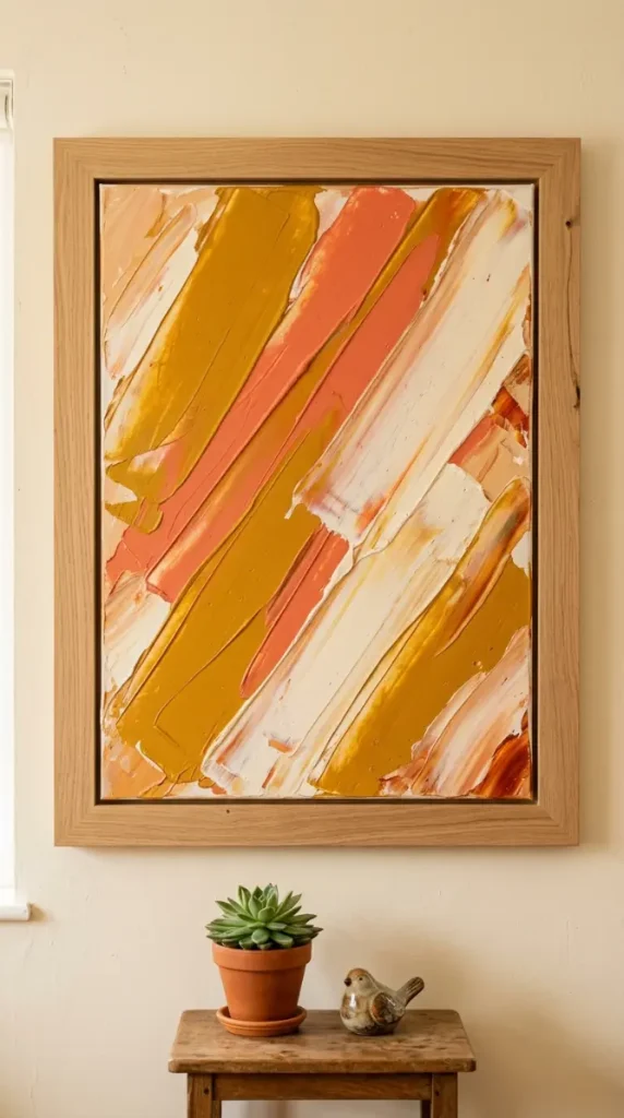 20 Funky Home Decor DIY Easy Ideas For Creative Homes 3 3. Create an Abstract Canvas With Bold Paint and a Credit Card