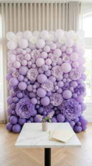 20 DIY Spring Party Decor Ideas Paper Flower Balloon Wall 3 3. Ombre Paper Flower Balloon Wall