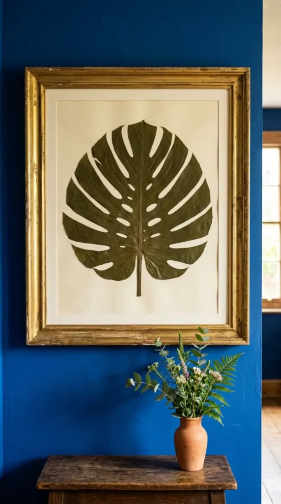 20 Funky Home Decor DIY Easy Ideas For Creative Homes 5 5. Press and Frame Oversized Botanical Leaves as Wall Art