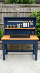 18 Easy Outdoor Kitchen DIY Ideas Blackstone Griddle Station 6 6. Blackstone Station With Built-In Spice and Condiment Shelf