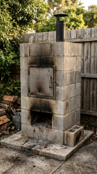 18 Easy Outdoor Kitchen DIY Ideas Cinder Block Grill Station 6 6. Cinder Block Smoker Station With Firebox Opening