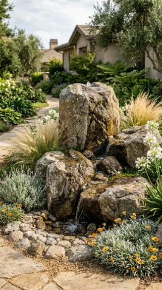 26 Front Yard Landscaping Ideas Luxury Water Feature Style 7 7. Naturalistic Boulder and Stream Water Feature