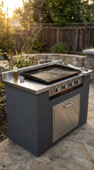 18 Easy Outdoor Kitchen DIY Ideas Blackstone Griddle Station 9 9. Blackstone Station With Stainless Steel Countertop