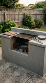 18 Easy Outdoor Kitchen DIY Ideas Cinder Block Grill Station 9 9. Cinder Block Grill Station With Built-In Charcoal Firebox and Side Counter