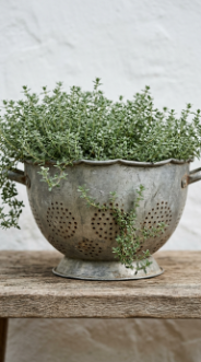 12 Herb Planter Ideas Vintage Galvanized Metal Collection 1 1. Line a Kitchen Windowsill With a Row of Mismatched Galvanized Pots