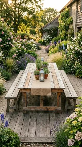 20 Rustic Wood Pallet Tables Inspiration Farmhouse Dining 14 14. Outdoor Pallet Dining Table on Deck or Patio