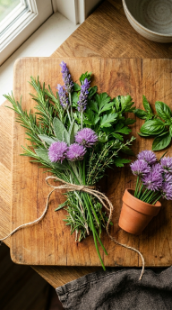 18 Herb Garden Ideas Rustic Cedar Raised Bed Outdoor 15 15.Harvest and Display Fresh Herbs in a Rustic Kitchen Bundle