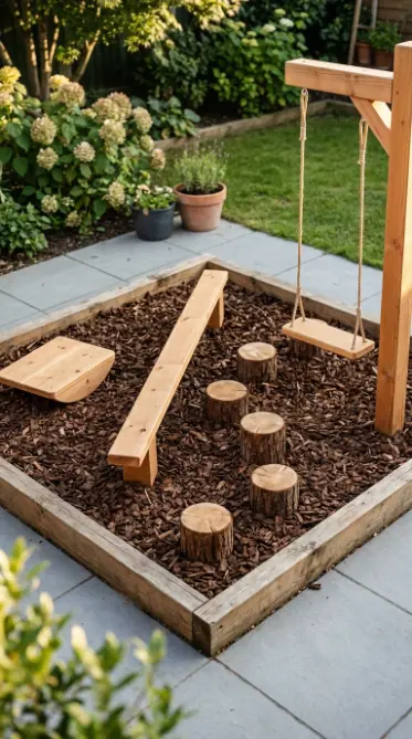20 DIY Jungle Gym Small Space Compact Tiny Backyard 16 16. Compact Cedar Balance and Agility Zone — 2m x 2m Footprint