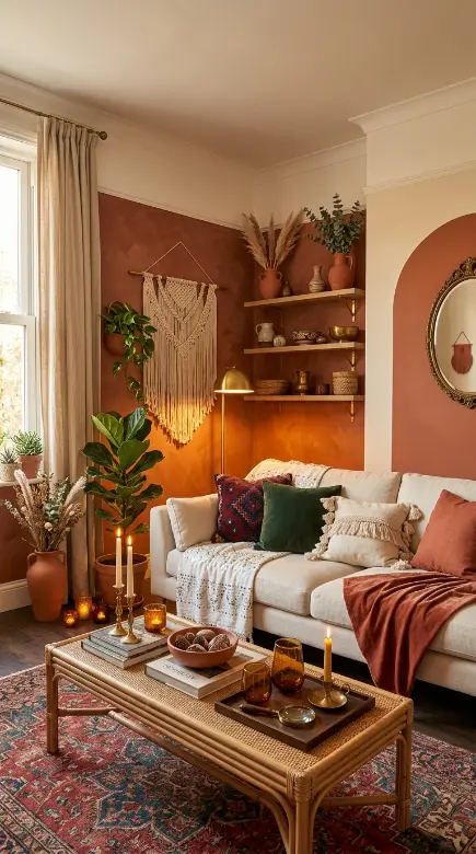 16 Living Room Decor Color Schemes Warm Terracotta Cream 16 16. Complete Warm Terracotta and Cream Living Room — All Elements Together