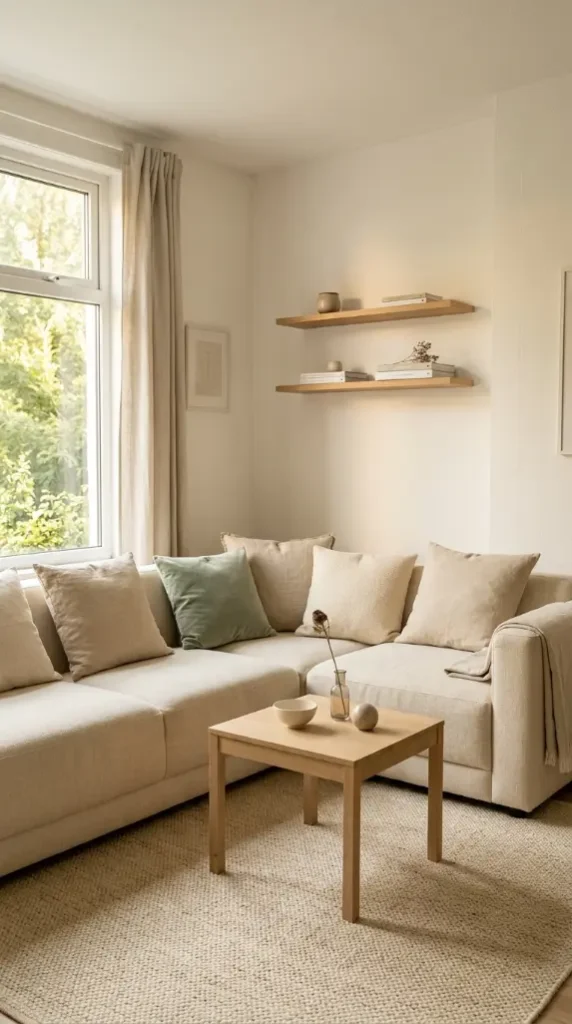 20 Minimalist Living Room Small Spaces Multifunctional 16 16. Corner Sofa Maximizing Small Room Seating Efficiency