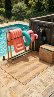 18 Chic Pool Float Storage Ideas for a Tidy Pool 16 16. Create a Designated Pool Float Drying and Storage Zone