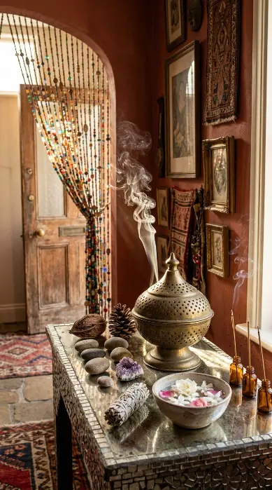 18 Bohemian Mirror Mosaic Beaded Entryway Decor Statement 17 17. Incense and Sensory Entryway Styling