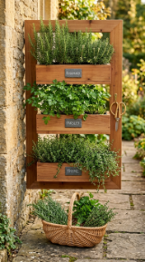 20 Herb Garden Ideas Vertical Wall Mounted Cedar Frame 18 18. Harvest From the Cedar Vertical Herb Frame — The Daily Kitchen Ritual