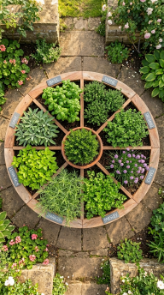18 Herb Garden Ideas Rustic Cedar Raised Bed Outdoor 2 2.Plant a Culinary Herb Wheel Inside a Circular Cedar Frame