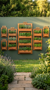 20 Herb Garden Ideas Vertical Wall Mounted Cedar Frame 20 20. Create a Complete Cedar Herb Wall as the Gardens Hero Feature