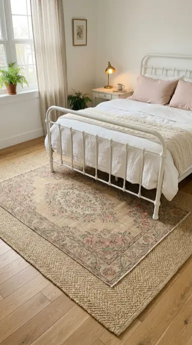 20 Cute Rugs Ideas for Bedrooms That Make You Want to Stay in Bed Forever 20 20. Layer Two Rugs for a Cozy Bedroom Floor